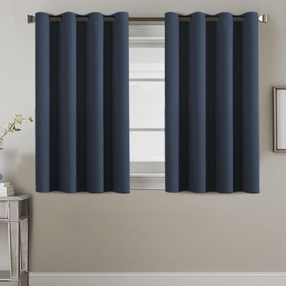H.VERSAILTEX 100% Blackout Curtains for Bedroom Black Out Curtains 96 inch Thermal Insulated Long Blackout Curtains for Living Room, Energy Saving Curtains for Patio Door Grommet (1 Panel, Jet Black)