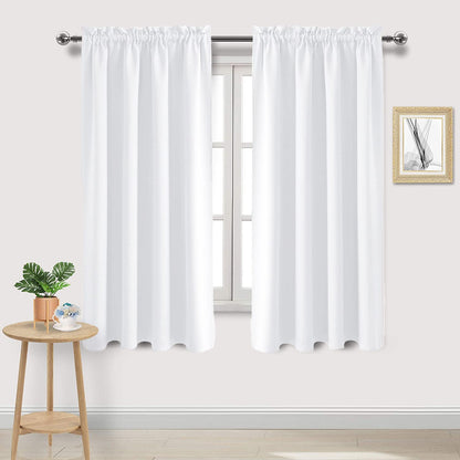 DWCN Blackout Curtains for Bedroom Living Room 42 x 63 Inch Long Black
