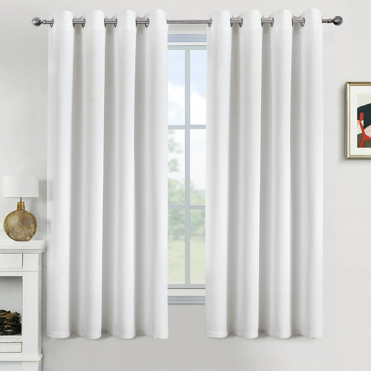 MIULEE Light Pink Blackout Bedroom Curtains Drapes 84 Inch Long 52"x84"
