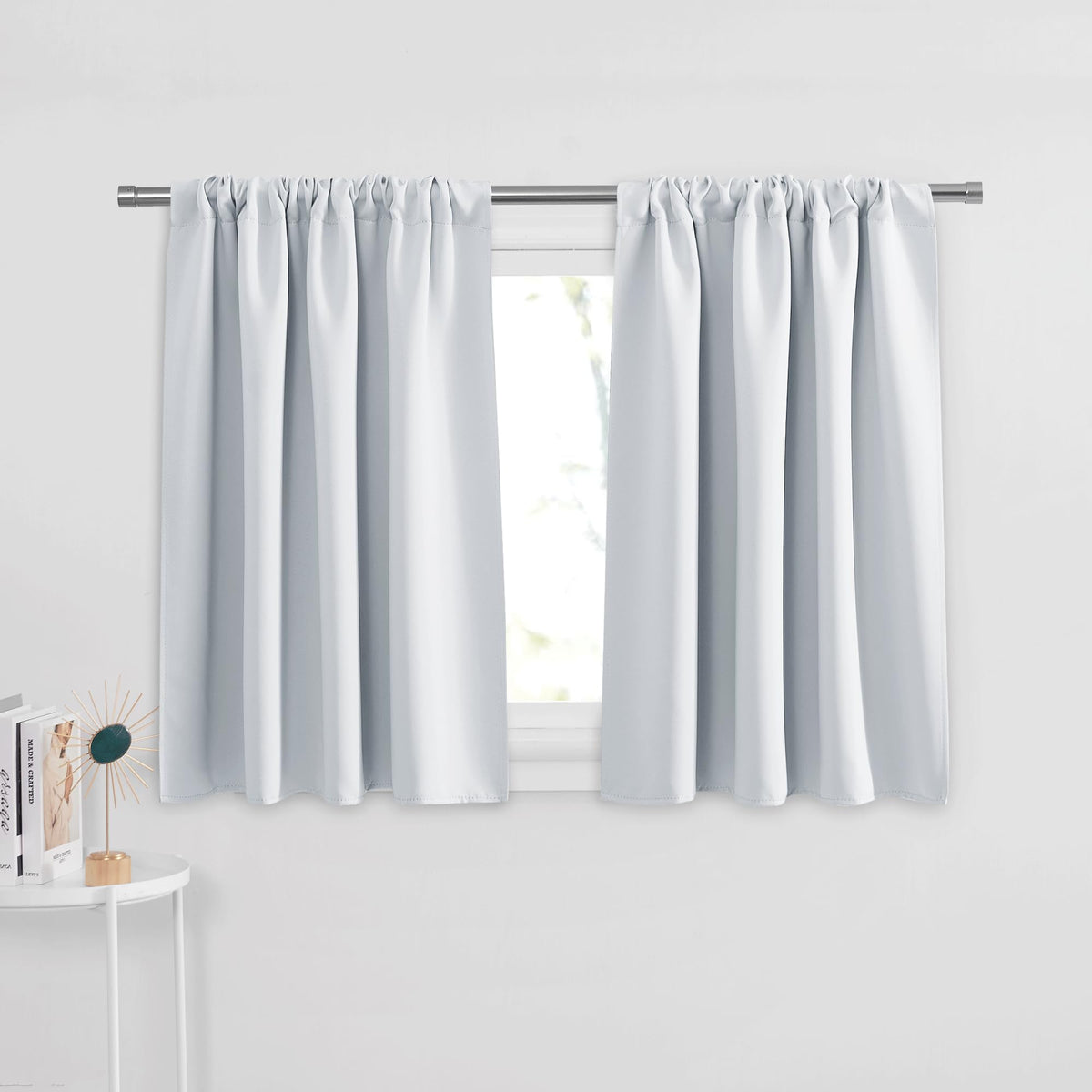 PONY DANCE Black Out Curtains 72 inch Long, Black, 2 Panels