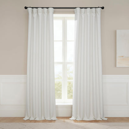 Faux Linen Curtains for Living Room (1 Panel) - 50W X 108L, Birch Taupe