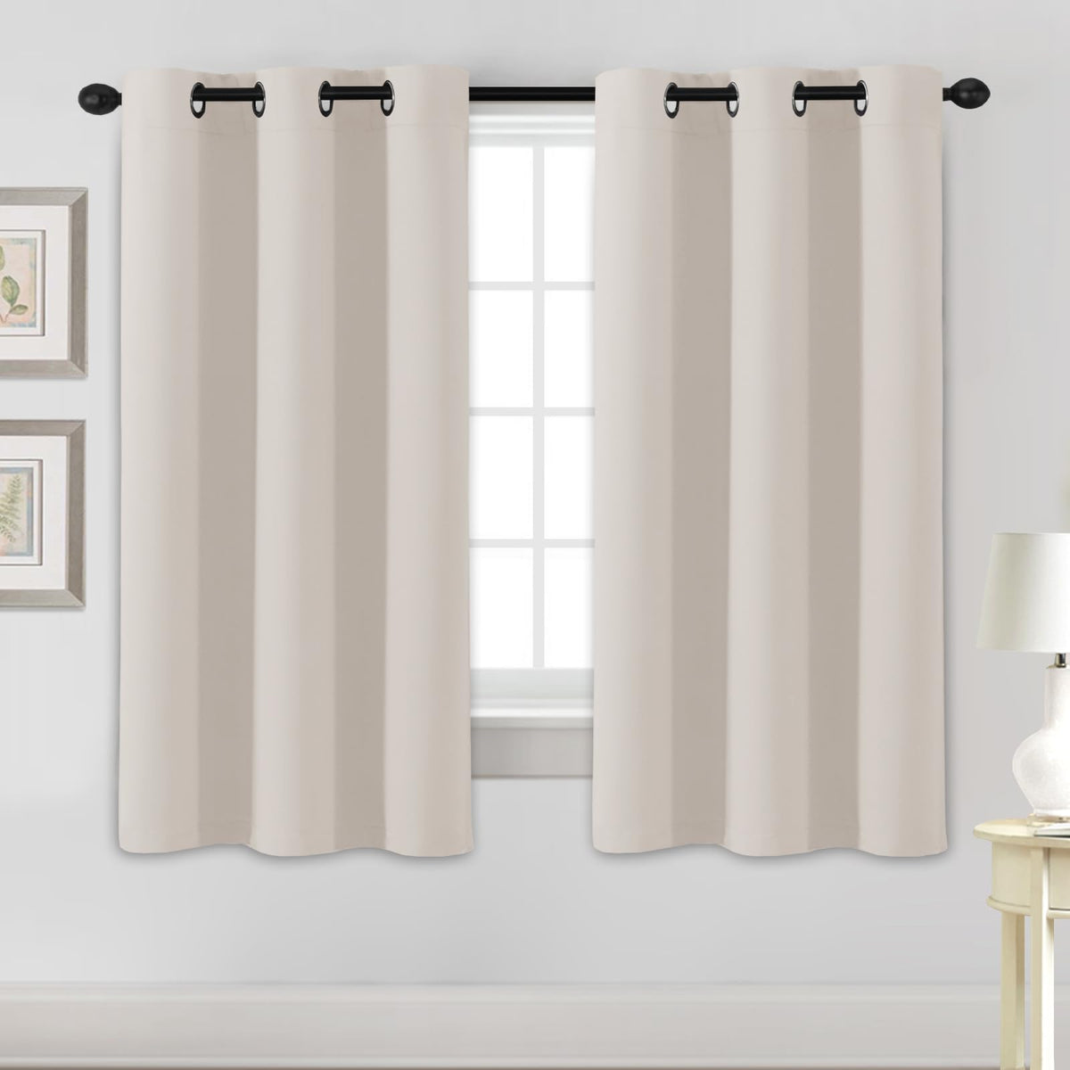 H.VERSAILTEX Blackout Curtains for Bedroom Thermal Insulated Room Darkening Living Room Curtains 63 Inch Long Grommet Privacy Protection Window Curtain Panels/Drapes for Nursery,2 Panels,Ivory/Cream