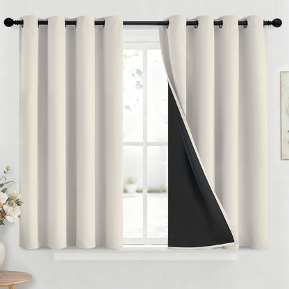 Yakamok Burgundy Red Blackout Curtains 84 inches Long for Bedroom 38" Wide
