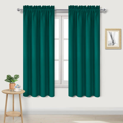 DWCN Blackout Curtains for Bedroom Living Room 42 x 63 Inch Long Black