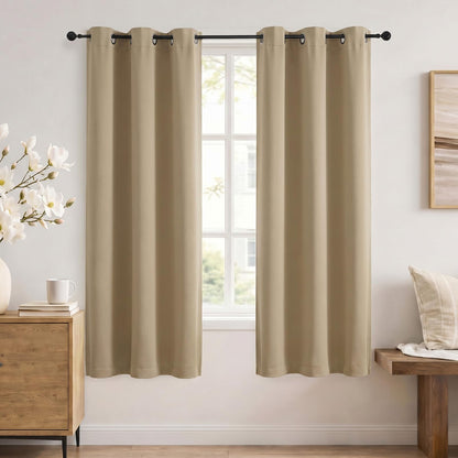 Simplebrand Sage Green Blackout Curtains 84 Inch Length 2 Panels Set for Bedroom/Living Room, Solid Room Darkening Thermal Insulated Grommet Energy Saving Window Treatment Drapes, Each 52" Wide
