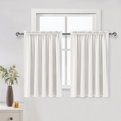 DWCN Blackout Curtains for Bedroom Living Room 42 x 63 Inch Long Black