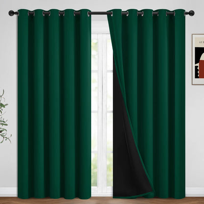 Yakamok Burgundy Red Blackout Curtains 84 inches Long for Bedroom 38" Wide