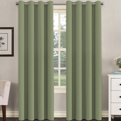 H.VERSAILTEX Blackout Curtains for Bedroom Thermal Insulated Room Darkening Living Room Curtains 63 Inch Long Grommet Privacy Protection Window Curtain Panels/Drapes for Nursery,2 Panels,Ivory/Cream
