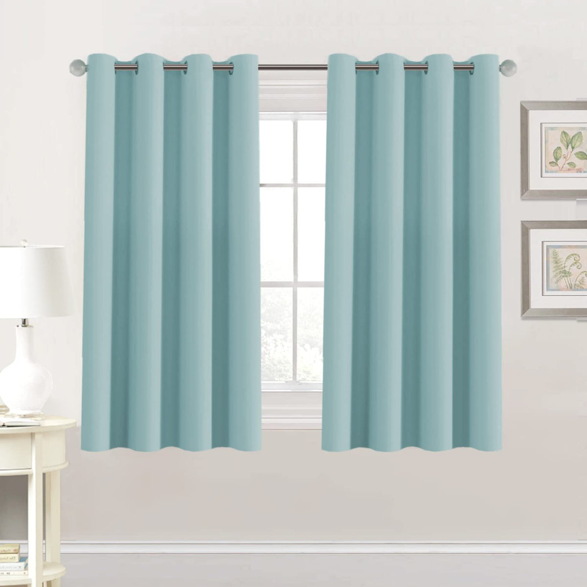 H.VERSAILTEX Blackout Curtains for Bedroom Thermal Insulated Room Darkening Living Room Curtains 63 Inch Long Grommet Privacy Protection Window Curtain Panels/Drapes for Nursery,2 Panels,Ivory/Cream