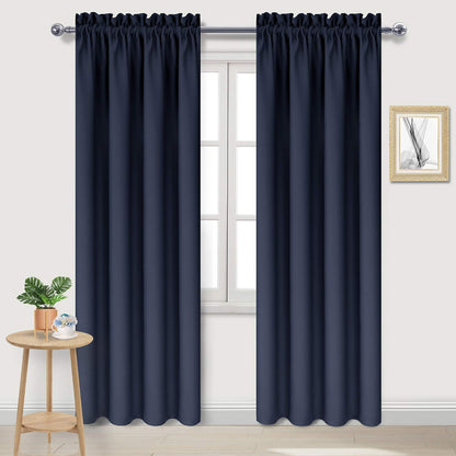 DWCN Blackout Curtains for Bedroom Living Room 42 x 63 Inch Long Black
