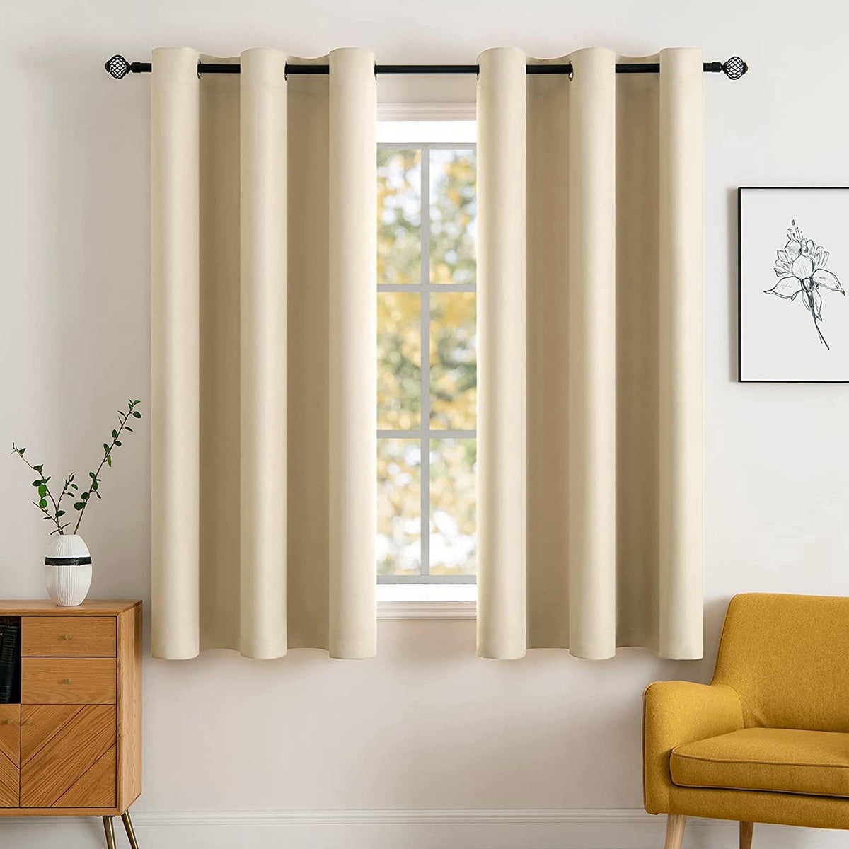 MIULEE Light Pink Blackout Bedroom Curtains Drapes 84 Inch Long 52"x84"