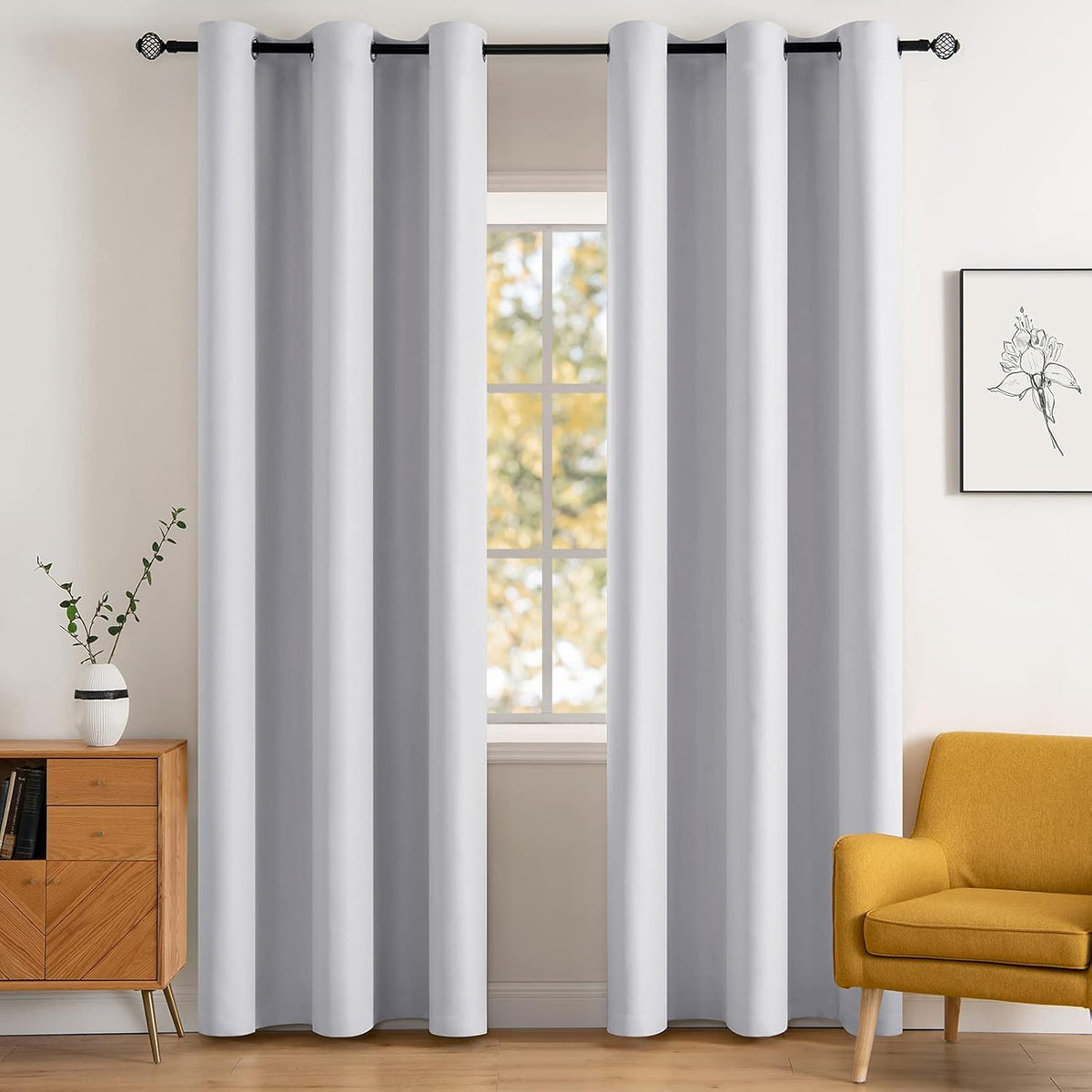 MIULEE Light Pink Blackout Bedroom Curtains Drapes 84 Inch Long 52"x84"