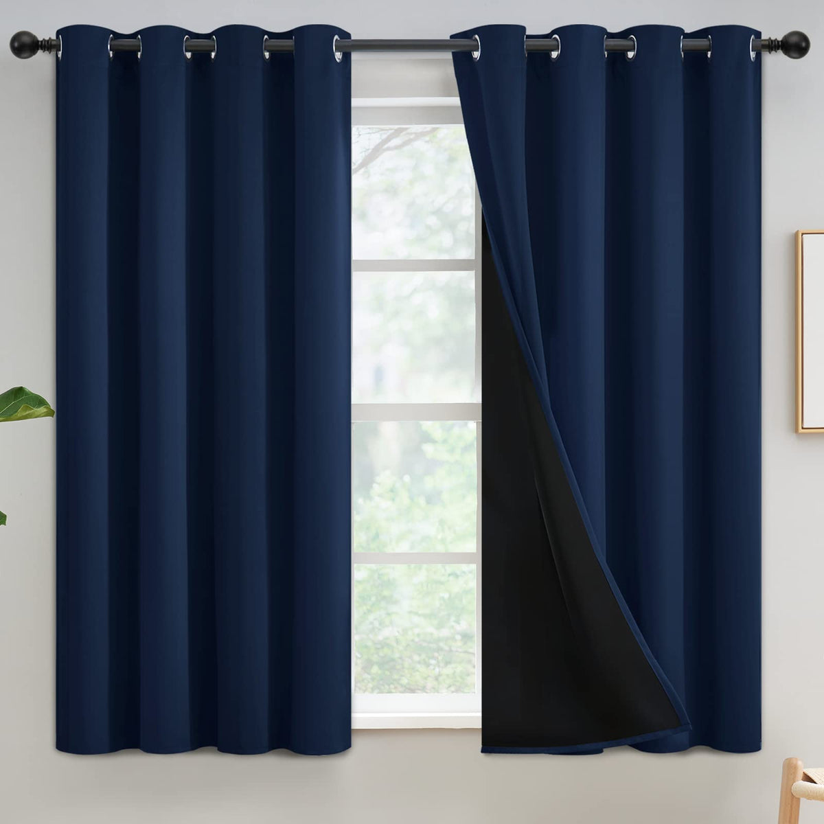 Yakamok Burgundy Red Blackout Curtains 84 inches Long for Bedroom 38" Wide