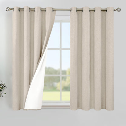 YoungsTex Black Blackout Curtains for Bedroom, Thermal Drapes Heat Blocking