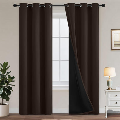 Yakamok Burgundy Red Blackout Curtains 84 inches Long for Bedroom 38" Wide