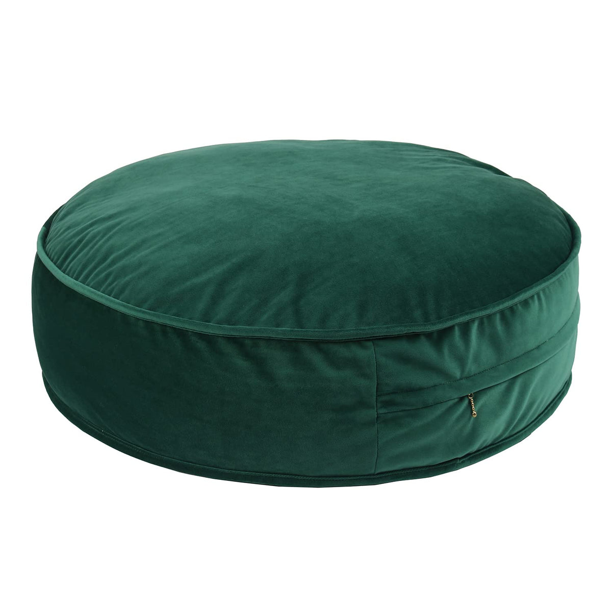 Round Floor Pillow Cover Velvet Throw Seating Pouf Yoga Meditation Cushion Plush Case Reading Room Decor Cover Only (25.6IN, Green)