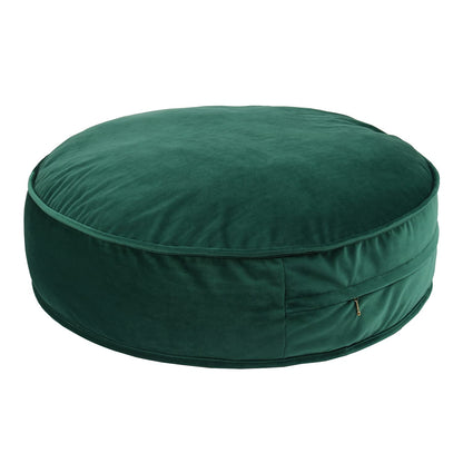 Round Floor Pillow Cover Velvet Throw Seating Pouf Yoga Meditation Cushion Plush Case Reading Room Decor Cover Only (25.6IN, Green)