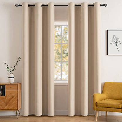 MIULEE Light Pink Blackout Bedroom Curtains Drapes 84 Inch Long 52"x84"