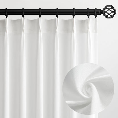 Topfinel Oatmeal Beige Pinch Pleated Curtains 84 Inches Long for Living Room 2 Panels Sets,Stone Washed Linen Earth Tone Decor Back Tab Boho Neutral Greige Earthy Sheer Curtain for Bedroom