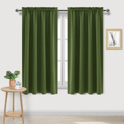 DWCN Blackout Curtains for Bedroom Living Room 42 x 63 Inch Long Black
