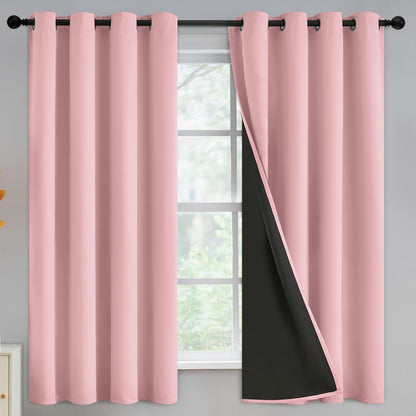 Yakamok Burgundy Red Blackout Curtains 84 inches Long for Bedroom 38" Wide