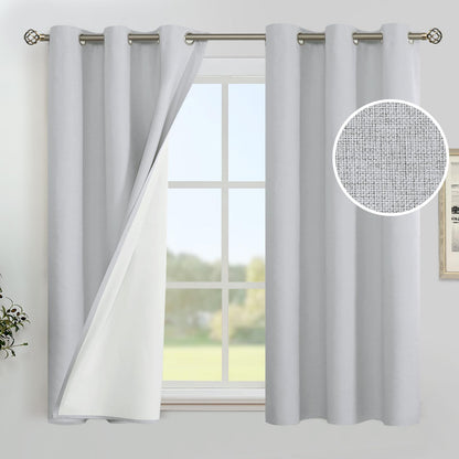 YoungsTex Black Blackout Curtains for Bedroom, Thermal Drapes Heat Blocking