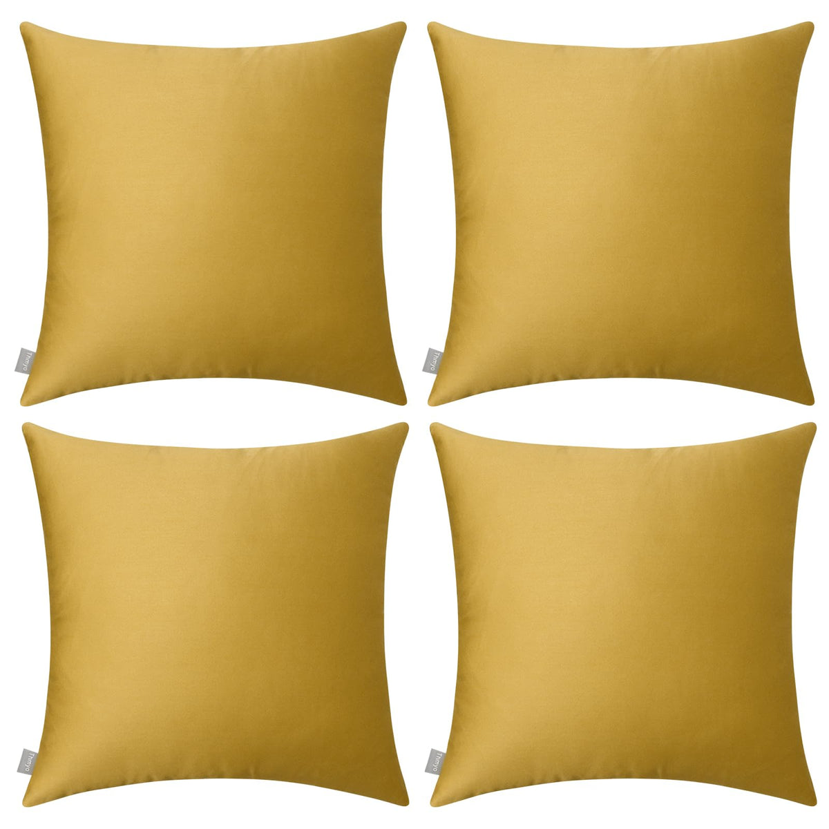 Thmyo 4-Pack 100% Cotton Solid Decorative Throw Pillow Case 18x18 Orange