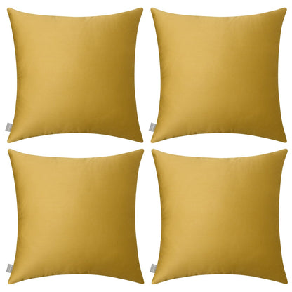 Thmyo 4-Pack 100% Cotton Solid Decorative Throw Pillow Case 18x18 Orange