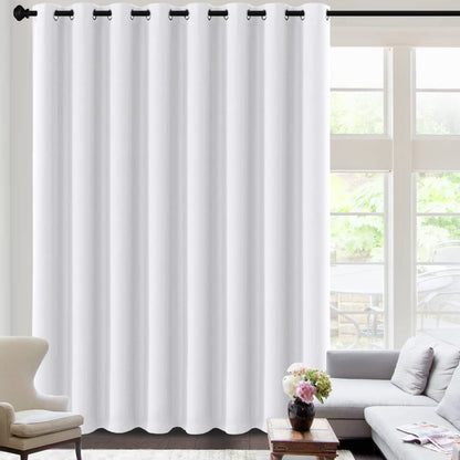 H.VERSAILTEX 100% Blackout Curtains for Bedroom Black Out Curtains 96 inch Thermal Insulated Long Blackout Curtains for Living Room, Energy Saving Curtains for Patio Door Grommet (1 Panel, Jet Black)