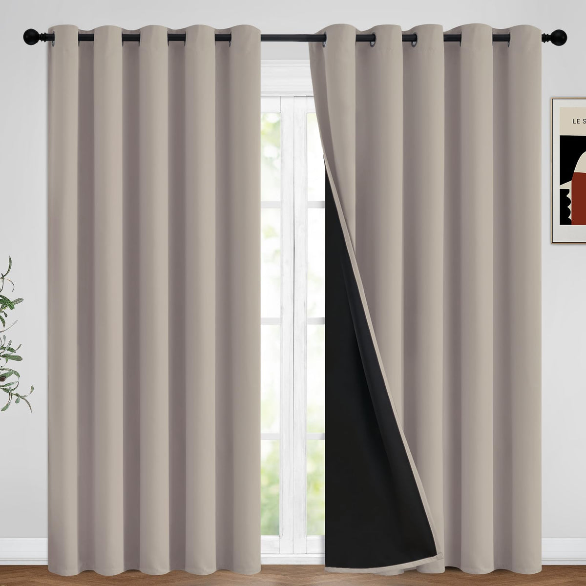 Yakamok Burgundy Red Blackout Curtains 84 inches Long for Bedroom 38" Wide