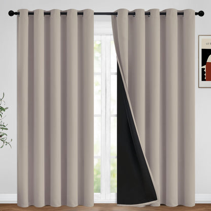 Yakamok Burgundy Red Blackout Curtains 84 inches Long for Bedroom 38" Wide