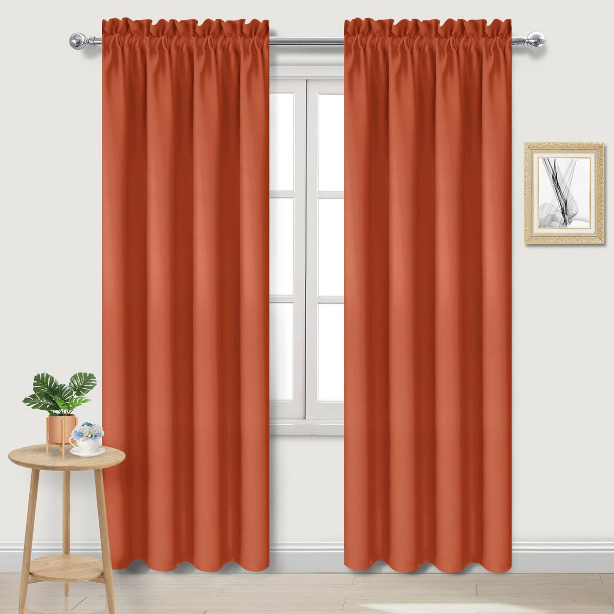DWCN Blackout Curtains for Bedroom Living Room 42 x 63 Inch Long Black