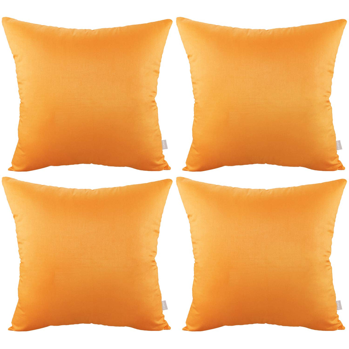 Thmyo 4-Pack 100% Cotton Solid Decorative Throw Pillow Case 18x18 Orange