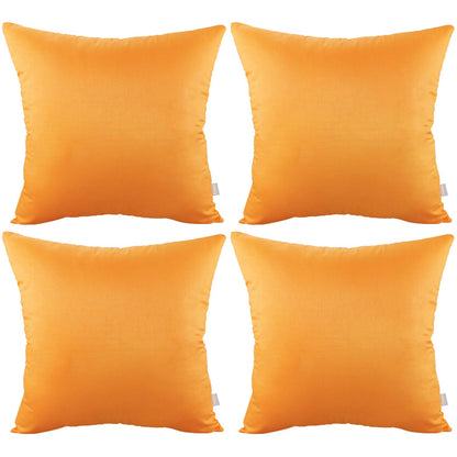 Thmyo 4-Pack 100% Cotton Solid Decorative Throw Pillow Case 18x18 Orange