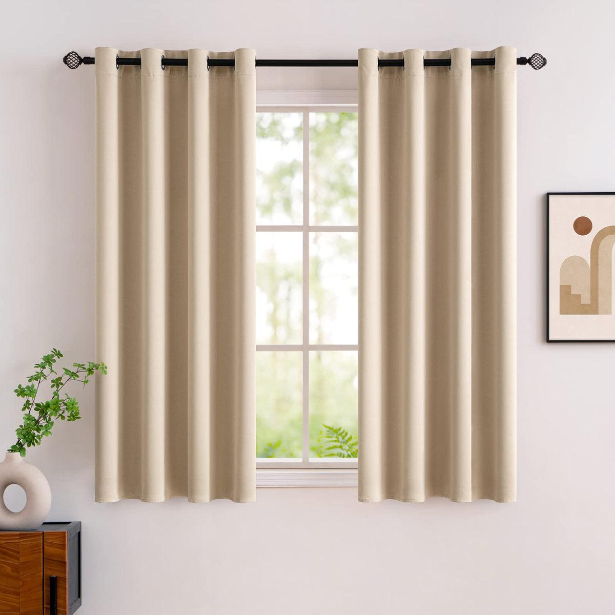 MIULEE Light Pink Blackout Bedroom Curtains Drapes 84 Inch Long 52"x84"