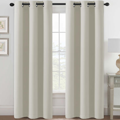 H.VERSAILTEX Blackout Curtains for Bedroom Thermal Insulated Room Darkening Living Room Curtains 63 Inch Long Grommet Privacy Protection Window Curtain Panels/Drapes for Nursery,2 Panels,Ivory/Cream