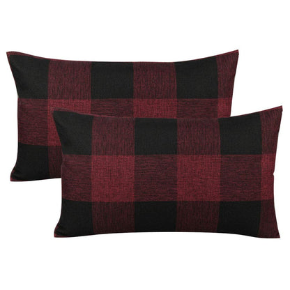 VAKADO Outdoor Plaid Throw Pillow Covers 18x18 Set of 2, Black & White