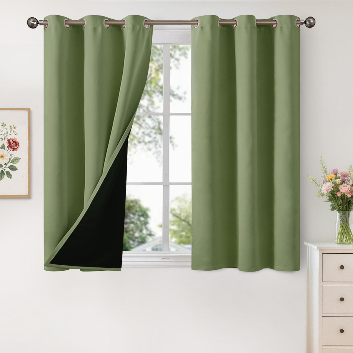 YoungsTex Black Blackout Curtains for Bedroom, Thermal Drapes Heat Blocking