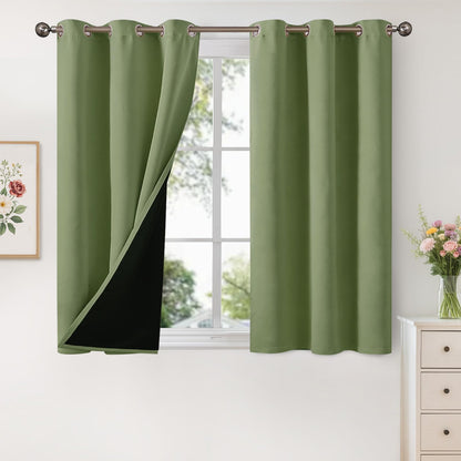 YoungsTex Black Blackout Curtains for Bedroom, Thermal Drapes Heat Blocking
