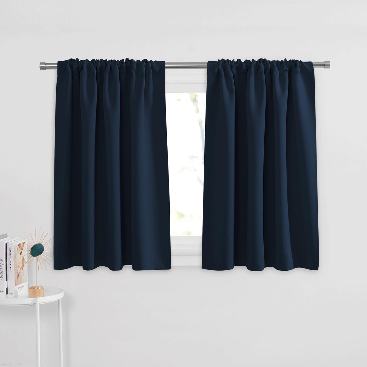 PONY DANCE Black Out Curtains 72 inch Long, Black, 2 Panels