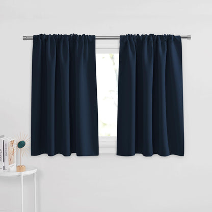PONY DANCE Black Out Curtains 72 inch Long, Black, 2 Panels