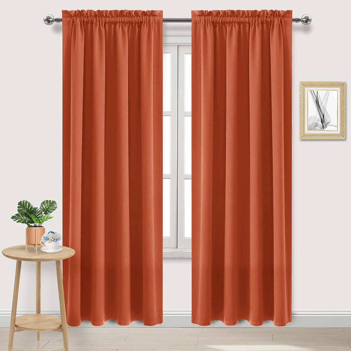 DWCN Blackout Curtains for Bedroom Living Room 42 x 63 Inch Long Black
