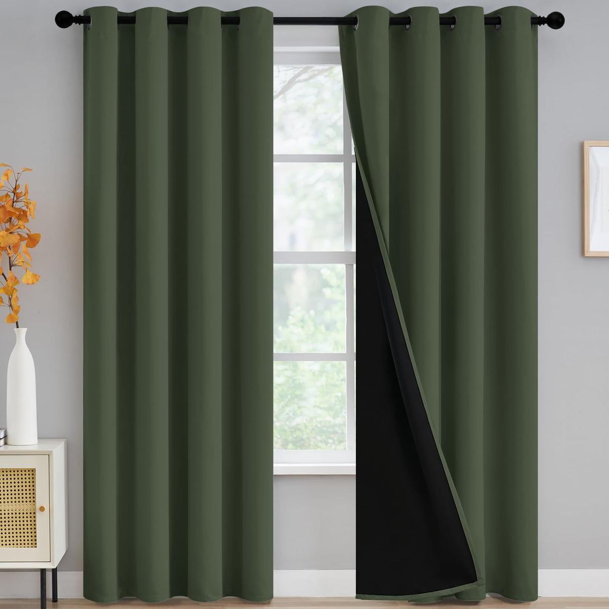 Yakamok Burgundy Red Blackout Curtains 84 inches Long for Bedroom 38" Wide