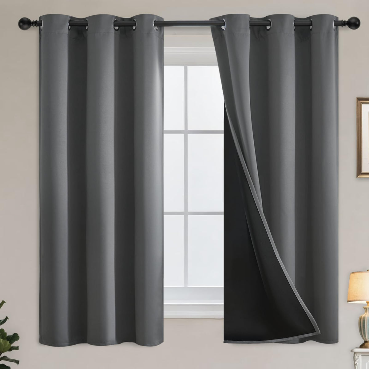 Yakamok Burgundy Red Blackout Curtains 84 inches Long for Bedroom 38" Wide
