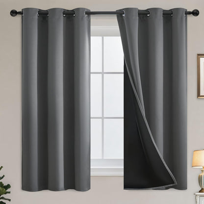 Yakamok Burgundy Red Blackout Curtains 84 inches Long for Bedroom 38" Wide