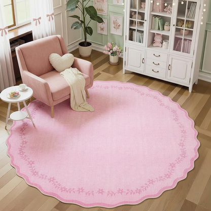 GarveeHome 5x7 Scalloped Area Rug Jute Washable Bedroom Living Room Rug