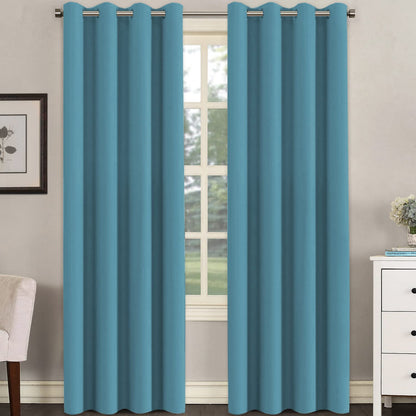 H.VERSAILTEX Blackout Curtains for Bedroom Thermal Insulated Room Darkening Living Room Curtains 63 Inch Long Grommet Privacy Protection Window Curtain Panels/Drapes for Nursery,2 Panels,Ivory/Cream