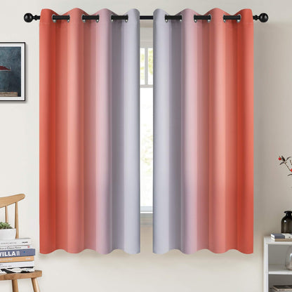 COSVIYA Grommet Room Darkening Ombre Purple Curtains W52xL63 inch