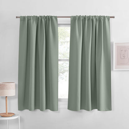 PONY DANCE Black Out Curtains 72 inch Long, Black, 2 Panels