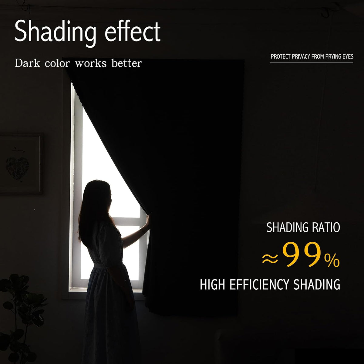 Adhesive Blackout Curtains- Self Stick Shades Window Blinds Curtains No Rod Needed Easy to Hang Curtains, Use for Bedroom, Living Room, Dining Room, Kitchen, Home Office, 35"W X 59"L, Black, 1 Panel